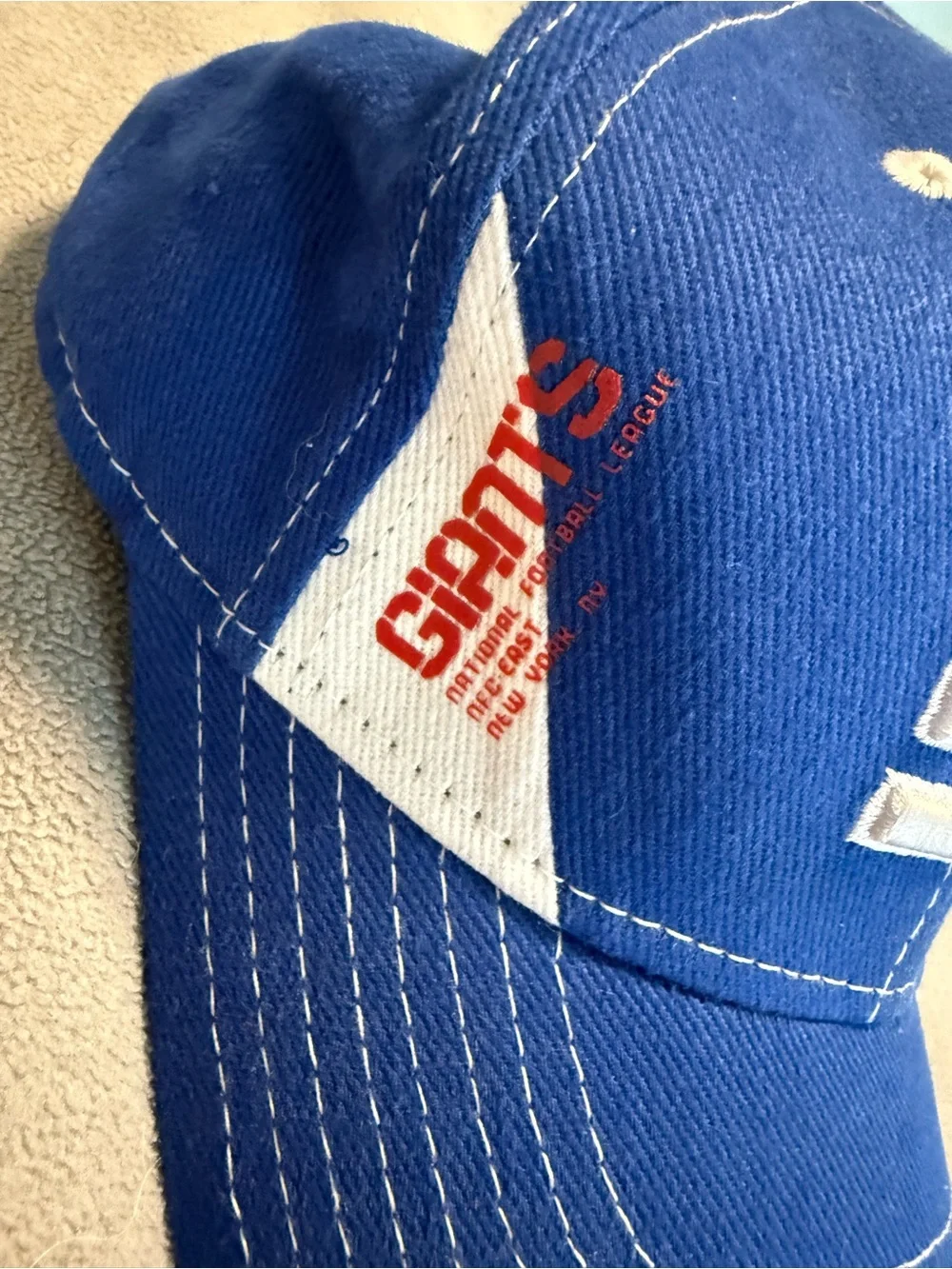 New York Giants NFL Team Apparel Royal Blue Cap with White Stitching